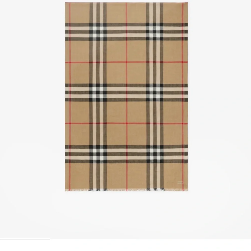 Burberry Wide Check Wool Silk Scarf - Picture 6 of 6